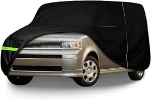 Waterproof Car Cover Compatible with 2003-2007 Toyota/Scion xB, All Weather 300D Oxford Cloth with Inside Cotton Liner Car Covers with Zipper Door & Lock for Snow Rain Protection