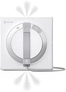 ECOVACS Winbot W2 Pro Window Cleaning Robot, 3-Nozzle Water Sprayer, 10-Level Protection System, Win-SLAM 4.0 Path Planning, Steady Climbing System, Edge Detection, App Control, White