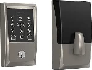 Schlage Encode Plus Smart Wi-Fi Lock for Front Door, Keyless Entry Deadbolt, Unlock with Apple Watch, Built-in WiFi and App Control, Easy Install, Alexa & Apple HomeKit Compatible, Satin Nickel