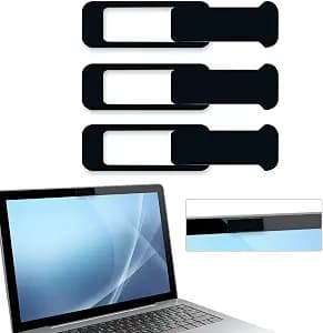 Webcam Cover, 3 Pieces, Laptop Camera Cover, Privacy Shielding Capacity is Twice as Big as The Traditional, Suitable for Computer Mobile Phones, laptops, Tablets and so on (Black)
