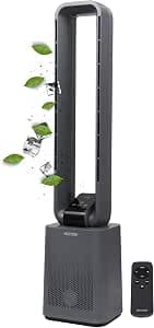 Echos Tower Fan Very Quiet Fan Quiet DC Motor Remote Control Oscillating LED Display 3 Modes 12 Levels Tower Fan Column Fan Floor Fan Air Cooler 15h Timer Tower Fan