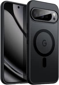 JETech Magnetic Case for Google Pixel 10/10 Pro, Obsidian | Compatible with MagSafe, Compatible with Pixelsnap Charger, Translucent Matte Back, Shockproof Protection