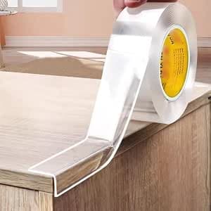 Clear Edge Protector Strip 20mm x 3m Transparent Self-Adhesive Safety Bumper Guard Proofing Edge Corner Protector for Cabinet Doors Tables Glass Desks Beds and Kitchen Countertops Waterproof
