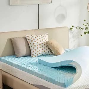 SINWEEK 3 Inch Mattress Topper 5-Zone Memory Foam Mattress Topper Pressure Relieve Soft Mattress Pad, CertiPUR-US Certified, Twin Size Blue