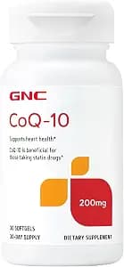 GNC CoQ-10 200mg, Heart Health & Cellular Energy Support, 30 Softgels | Powerful Antioxidant Formula, Convenient Softgel, Gluten-Free, Lactose Free, No Sugar, No Artificial Flavors