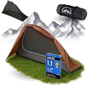 GOALPINE® Zelte für 1 & 2 große Personen | wasserdicht 4000mm | kleines Packmaß | zum Wandern, Bergtouren & Bikepacking | Ultraleicht | 3-4 Jahreszeiten | schneller aufbau