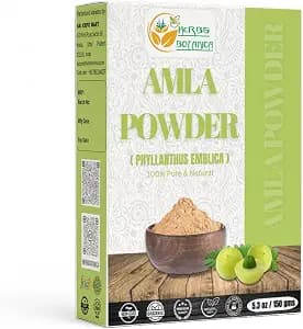 Herbs Botanica Natural Amla Powder (Indian Gooseberry, Amalaki), Pure Natural Fruit Powder with Vitamin C for Hair Growth & Immune Support, Emblica Officinalis, 5.3 oz / 150 gm