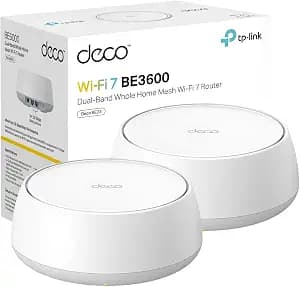 TP-Link Deco 7 BE23 Dual-Band BE3600 WiFi 7 Mesh Wi-Fi System | 4-Stream 3.6 Gbps, 160 Mhz | Covers up to 4,500 Sq.Ft | 2× 2.5G Ports Wired Backhaul | VPN,MLO,AI-Roaming, HomeShield, 2-Pack