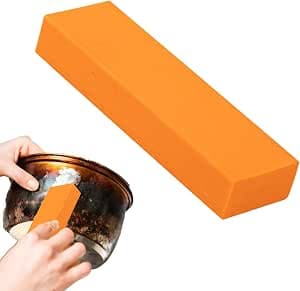 Metal Oxide Bores: Orange Rubber Cleaning Block, Magic Decontamination Tool | Stainless Steel Knife Remover For Kitchen, Household Stains And Earth Cleaner,