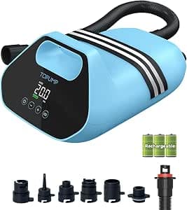 TOPUMP SUP Pump Electric Battery TPS300, 20 PSI High Pressure Electric SUP Air Pump, 96.2 Wh, Type-C Quick Charge, Auto-Off for Inflatable Stand Up Paddle Boards, Boats, Kayak, Kitesurf
