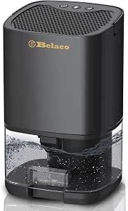 Belaco Dehumidifier 1000ml Portable Air Dehumidifier for Damp, Mould, Moisture in Home, Bedroom, Kitchen, Caravan, Office, Garage, Basement, Bathroom, Wardrobe