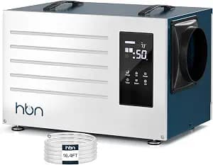 HBN Crawl space Dehumidifier 125 Pints with Pump and Drain Hose, Industrial Dehumidifier for Basement and Commercial up to 5900 Sq. Ft, Large Capacity, Built-in 24-Hour Timer
