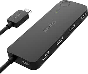 BENFEI 4 in 1 out 4K@60Hz 2K@144Hz HDCP 2.3 【HDMI Splitter) 4 in 1 HDMI Splitter (Not HDMI Splitter) for PS5/4 Xbox Roku FireStick