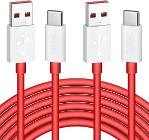 Jelanry 6FT 2-Pack USB Type C Cable for OnePlus 8 Pro, 80W 65W for Warp/Dash-Charging Cable Rapid Data Syncing Fast Charger USB C Cable for OnePlus 15 13 12 12R Open 11 10 8 7T 7 6T, Red