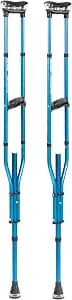 MD by Drive Air-Crutch Lightweight Walking Crutch, Adult Crutches for Walking with Comfortable Underarm Pads and Ergonomic Grips, Adjustable Height 4'7"-6'7", 300 lb Capacity, Blue