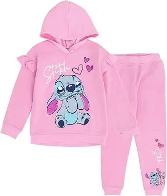 Disney Minnie Mouse Little Mermaid Lilo & Stitch Fleece Hoodie & Pants Outfit Newborn to Big Kid Sizes (0-3 Months - 14-16)