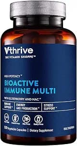 Vthrive Bioactive Immune Multivitamin with Elderberry NAC (120 Vegetable Capsules)