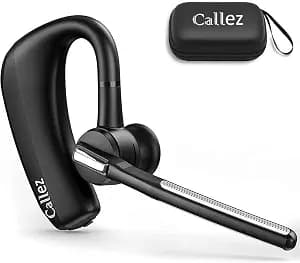 Callez Bluetooth Headset for iPhone Android Cell Phone, Bluetooth Earpiece V5.0 with CVC8.0 Dual Mic Noise Cancelling & Mute/Volume Buttons, Hands-Free Wireless Headset for Trucker Business Office
