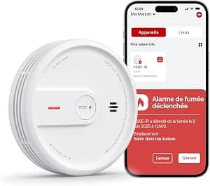 X-Sense XS0E-IR 10-Year Smart Smoke Detector Night Mode Fire Alarm with Replaceable Battery Application Function XS0E-IR