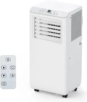 Portable Air Conditioners 8000 BTU, Remote Control AC Unit with 24H Timer, Low Noise & Energy Saving for Rooms Up to 350 Sq.Ft, Dorm, Office, Bedroom, White