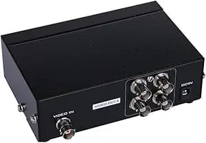 AuviPal 4-Port (1 Input 4 Output) BNC Video Splitter Box Coaxial Distributor Amplifier for Video Monitoring System CCTV Security Camera