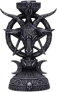 Nemesis Now Baphomet Candle Holder 15.5cm – Gothic Occult Tealight Holder – Hand-Painted Resin Ornament