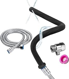 Shower Enema Douche Nozzles for Men and Women, 4 Holes Water Spray Comfortable Silicone Nozzles Enema Attachment, Reusable Shower Enema Hose
