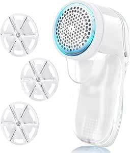 Lint Remover Fabric Shaver, Bobble Remover for Clothes Lint Remover Debobbler Clothes Shaver 2-In-1 Lint Roller Wool Defuzzer Fluff Remover Quick and Effective (3 Blades Included)