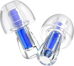 Ear Plugs for Concerts, 2 Pack High Fidelity Concert Ear Plugs with Acoustic Filter - NRR of 20-25dB Noise Reduction for Concert, Rave, Work, Musicians, Noisy Workplace Blue