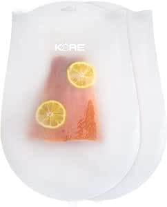 Revolutionize Sous Vide Cooking with AppleKoreLiving Sous Vide Reusable Silicone Bags | Extra Large BPA Free Set | Thinner and More Flexible than Other Reusable Vacuum Seal Bags