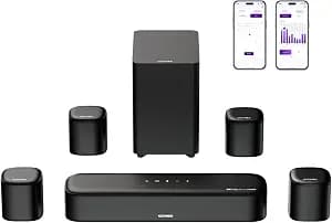 ULTIMEA 7.1ch Surround Sound System for TV with Dolby Atmos, Aura A60 Pro | 4 Surround Speakers, Subwoofer for Home Theater, VoiceMX, BassMX, 420W Peak Power, HDMI eARC, App Control, 2026 Model