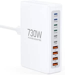 USB C Charger Block Laptop Charger,10Port Fast Charging Block Upgraded Ga N III Fast Charging Station Hub PD Power Adapter QC 3.0 Type C Box Brick Cube USB A Wall Plug