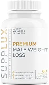 Premium Male Weight Loss - Fat Burner for Men - Supports Healthy Pathways Associated with GLP-1 Activity - Appetite Suppressant, Energy Booster, Helps Sustain Muscle - 60 Unisex Capsules