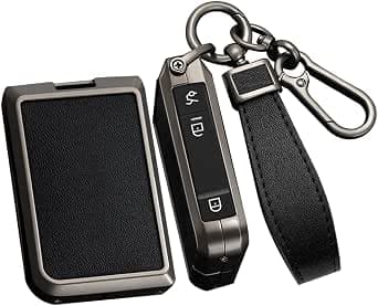 Smart Car Key Case Compatible with LYNK&CO Lynk Co 01 02 03 05 06 09 Portable Leather Protective Case for 3 Button A Key