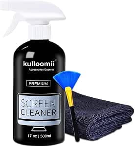 Screen Cleaner Spray, 500ml Screen Cleaning Kit for Iphone, Ipad, TV, Monitor, Laptop, Computer, Macbook, 17oz Large Bottle Electronic Cleaner with Microfiber Cloth Tablet and Brush