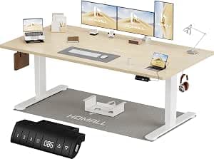 Homall 180 x 80 cm Height Adjustable Office Desk with Four Sections, Computer Desk with Memory Function