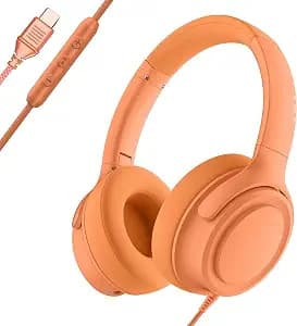 ADOOPE Wired Over-Ear Headphones with USB C Connector, Hi-Fi Stereo Sound, Noise-Isolating Ear Cups, Comfortable Fit for USB C Devices (No Bag, Coral)