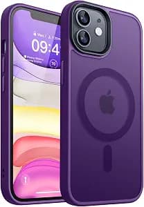 CANSHN Magnetic Compatible with iPhone 11 Case [Compatible with Magsafe] [Translucent Matte] Slim Thin Shockproof Protective Bumper Cover Phone Case Cover 6.1 Inch - Deep Purple