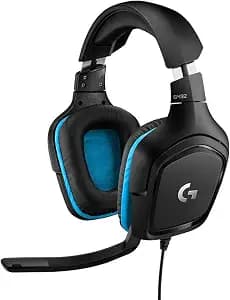 Logitech G432 Wired Gaming Headset, 7.1 Surround Sound, DTS Headphone:X 2.0, 50 mm Audio Drivers, USB and 3.5 mm Jack, Flip-to-Mute Mic, PC, Black