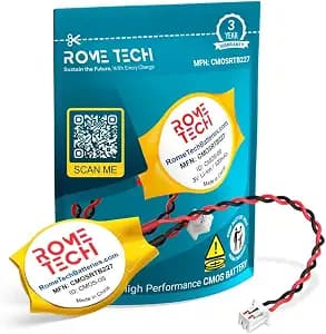 Rome Tech CMOS Battery for Lenovo ThinkPad T430 T450S T460 T430I T430S – Laptop Backup BIOS RTC 3V CR2032 T430 CMOS Battery for PC Motherboard with 2 Pin 2 Wire Cable (1-Pack)