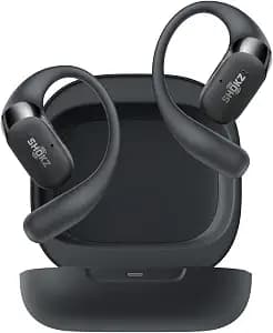 SHOKZ OpenFit 2 Open-Ear Headphones,True Wireless Bluetooth Earphones with Microphone,Earhook Earbuds with 48 Hours of Playtime,Fast Charging,IP55 Water-Resistant,with Carrying Bag,Black,Bluetooth5.4