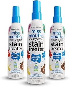 Miss Mouth's Messy Eater Stain Treater Spray - 4oz 3 Pack Stain Remover - Newborn & Baby Essentials - No Dry Cleaning Food, Grease, Coffee Off Laundry, Underwear, Fabric