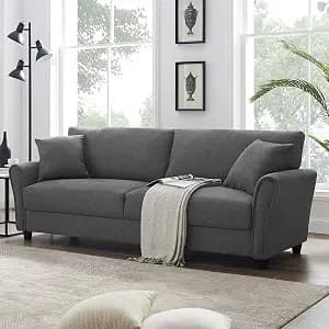 3 Seater Lceola Premium Fabric Sofa |Stylish And Comfortable Living Room Furniture| Heavy Quality Sofa And Builtin| Throne Of Comfort,Darkgrey