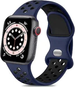 Lerobo Sport Bands Compatible with Apple Watch Band Series 9 41mm 40mm 38mm Series 11 42mm for Women Men,Soft Silicone Breathable Bands for iWatch SE 3 2 1 Series 10 8 7 6 5 4 3 2 1 M/L