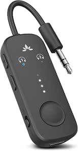 Avantree Relay - Bluetooth 5.3 Aeroplane Adapter with Qualcomm aptX Adaptive, for 2 AirPods or Headphones, 20 Hours Playback Time, 3.5 mm AUX Jack Transmitter Transmitter for Travel, Gym