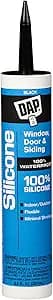DAP 100% Silicone Rubber Window, Door, and Siding Sealant, Black 9.8 Oz (7079808642)