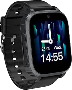 GPS Smart Watch for Kids, 4G Kids Smart Watch with SOS Call, Vedio Voice Chat, School Mode, Calendar, Calculator, Alarm, Flashlight, Passcode Lock, IP68 Kid GPS Tracker Watch Gift for 4-15 Ys Old