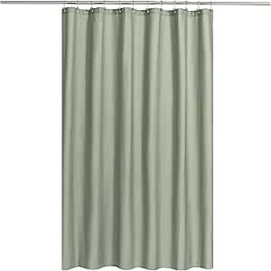 N&Y Home Fabric Shower Curtain or Liner with Magnets Sage Green - Hotel Quality, Machine Washable, Water Repellent - Sage, 72x72