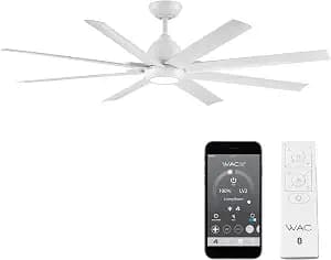 WAC Lighting Mocha XL 8-Blade Aluminum Smart Ceiling Fan in Brushed Nickel