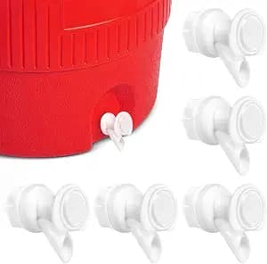 3Pcs Push Button Water Spigot Cooler Spigot Replacement,Compatible with Igloo 2, 3, 5 and 10 Gallon Beverage Coolers,Igloo Cooler Replacement Parts,Durable Spigot for 5 Gallon Bucket,BPA Free (White)